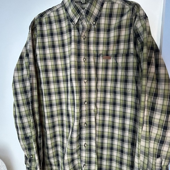 Carhartt Shirt Black Green Plaid Rugged Western Flannel Men's Large Tall NWT - Picture 3 of 14